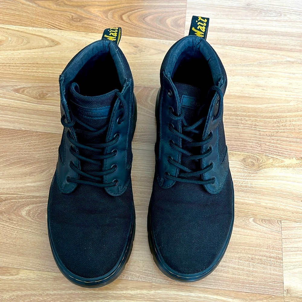 Dr. Martens Black Canvas High-Top Boots / M 9 / 42